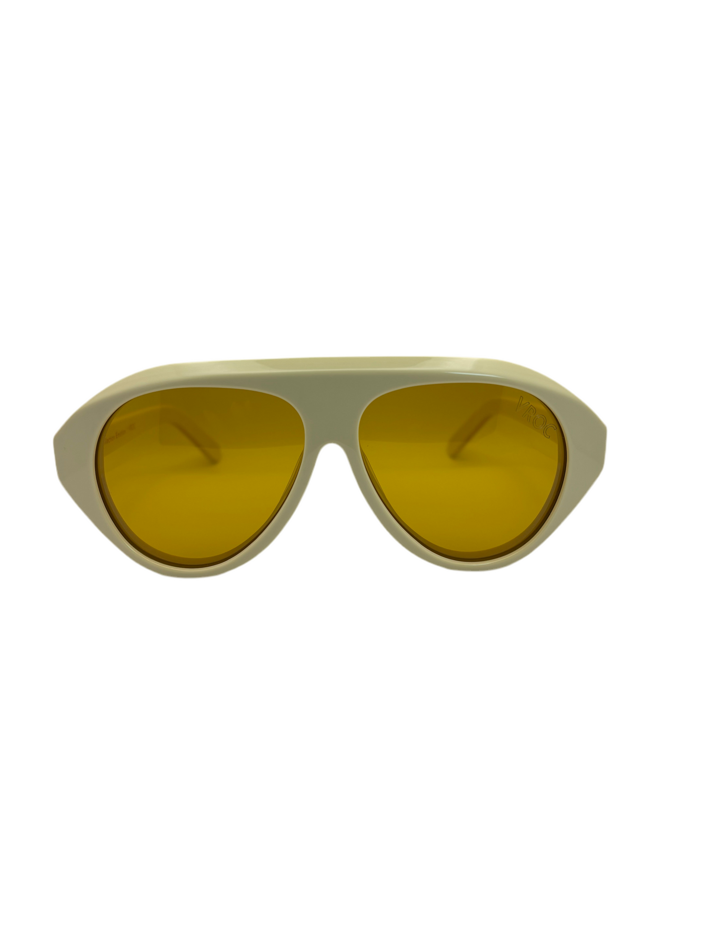 Selva – Lunettes de soleil unisexes blanc cassé et jaune