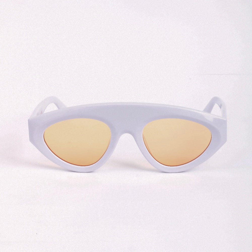 Lünah – Lunettes de soleil unisexes blanc nacré et jaune