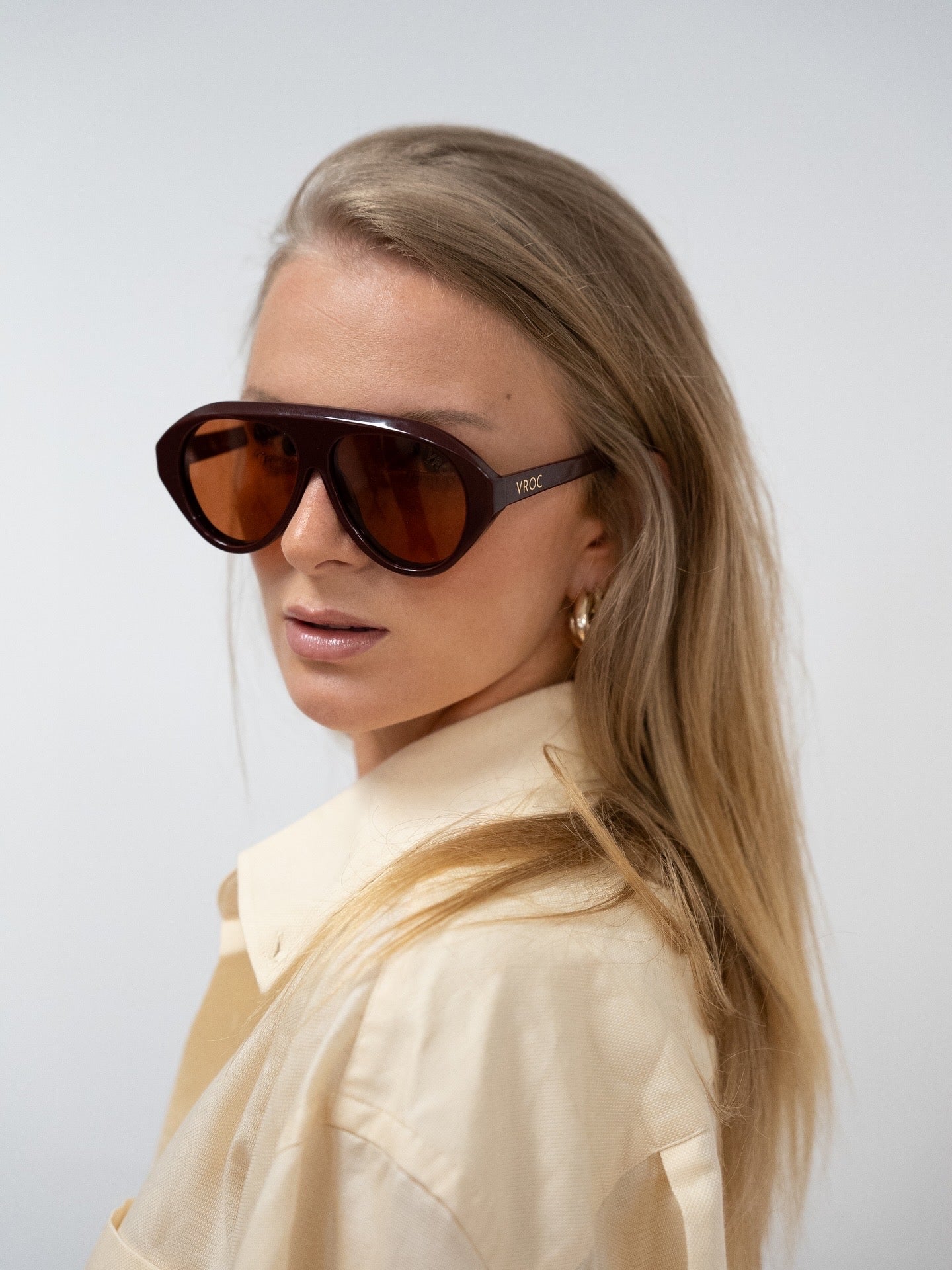 Selva – Lunettes de soleil unisexes bordeaux monochrome