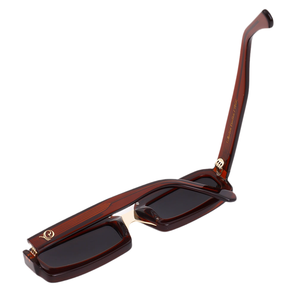 Solän – Lunettes de soleil unisexes marron foncé translucide et noir