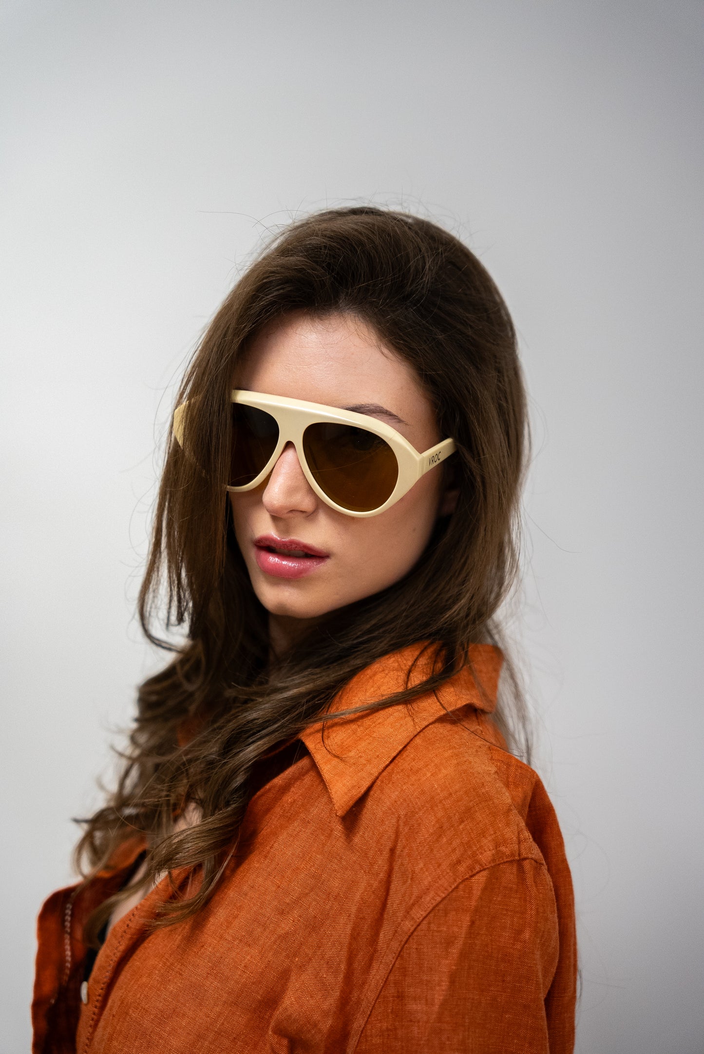 Selva – Lunettes de soleil unisexes blanc cassé et jaune
