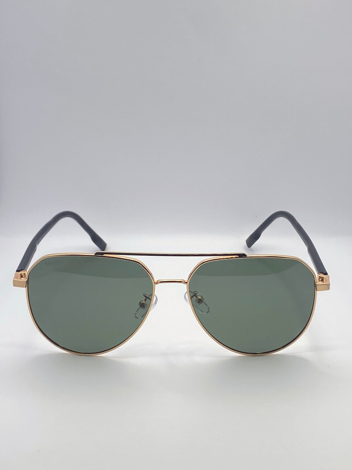Lunettes de soleil femme MAMA Rosa – monture noire et dorée losange