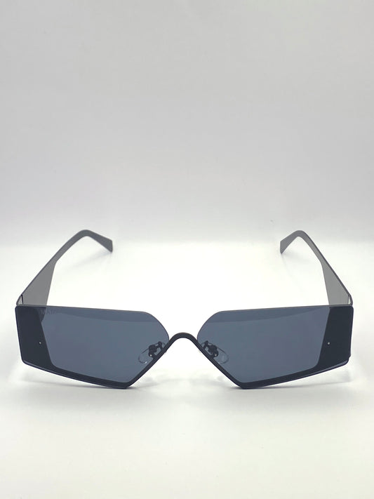 Lunettes de soleil femme MAMA Marge noir mat en métal design contemporain
