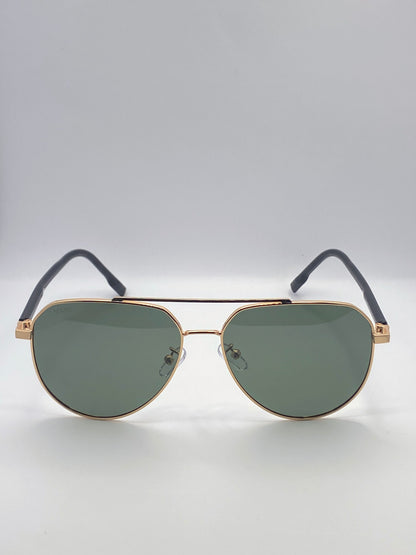 Lunettes de soleil femme MAMA Rosa – monture noire et dorée losange