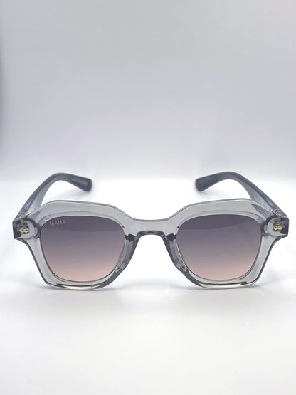 Lunettes de soleil dégradées gris et verres violets – Mama Sylvia